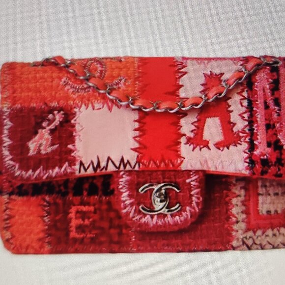 Chanel Red Medium Patchwork Classic Flap Bag - Picture 7 of 11
